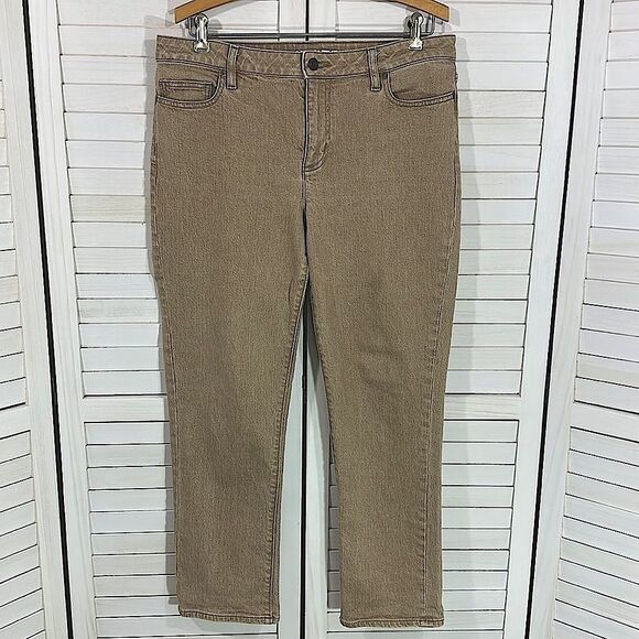 Lands End Jeans 14P Tan Brown Denim NWOT - Picture 2 of 11